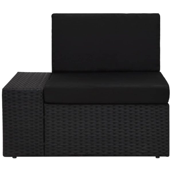 Modularna kutna sofa od poliratana s desnim naslonom crna