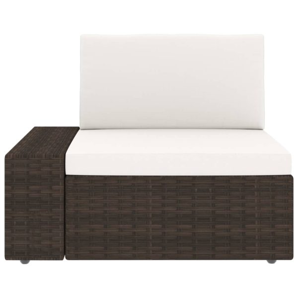 Modularna kutna sofa od poliratana s desnim naslonom smeđa