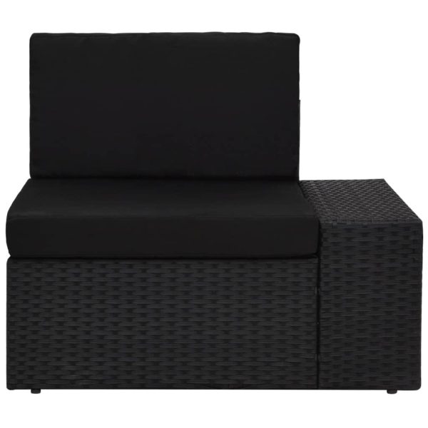 Modularna kutna sofa od poliratana s lijevim naslonom crna