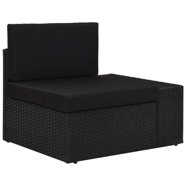 Modularna kutna sofa od poliratana s lijevim naslonom crna