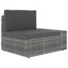 Modularna kutna sofa od poliratana s lijevim naslonom siva