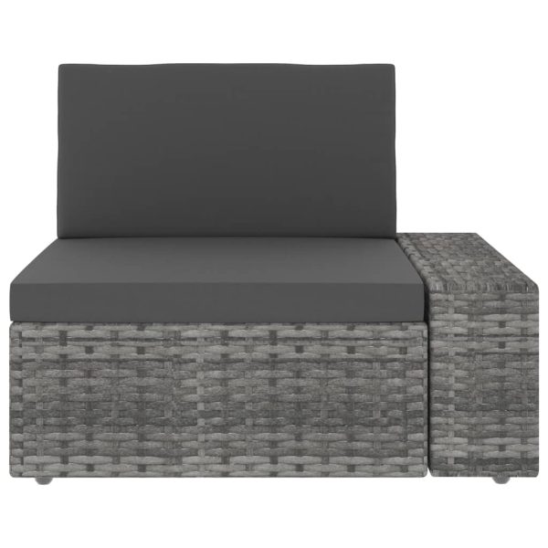 Modularna kutna sofa od poliratana s lijevim naslonom siva