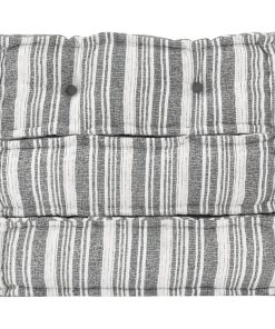 Modularni tabure od tkanine sivi prugasti