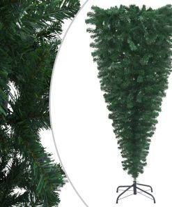 Naopako umjetno božićno drvce s LED svjetlima i kuglicama 210cm
