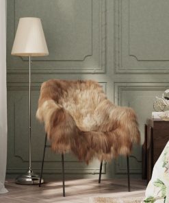 Navlaka za stolicu od islandske ovčje kože smeđa 70 x 110 cm