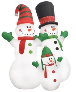Obitelj božićnih snjegovića na napuhavanje LED IP44 240 cm