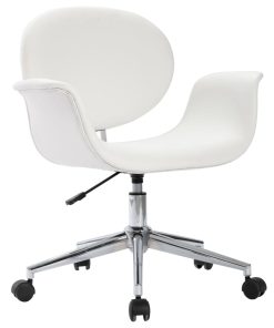 Okretna blagovaonska stolica od umjetne kože bijela