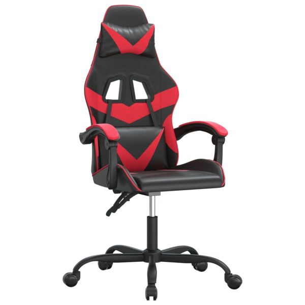 Okretna igraća stolica crno-crvena od umjetne kože