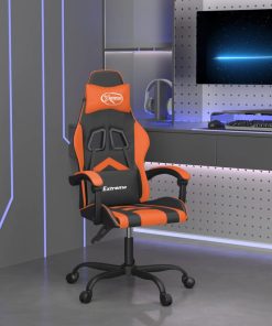 Okretna igraća stolica crno-narančasta od umjetne kože