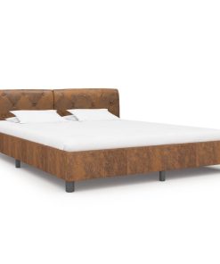 Okvir za krevet od umjetne brušene kože smeđi 160 x 200 cm
