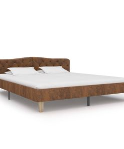 Okvir za krevet od umjetne brušene kože smeđi 180 x 200 cm