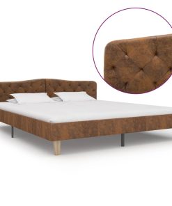 Okvir za krevet od umjetne brušene kože smeđi 180 x 200 cm