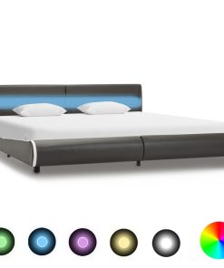 Okvir za krevet od umjetne kože LED antracit 180 x 200 cm