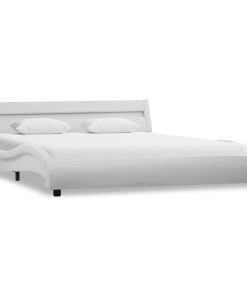 Okvir za krevet od umjetne kože LED bijeli 120 x 200 cm