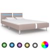 Okvir za krevet od umjetne kože LED boja cappuccina 140x200 cm