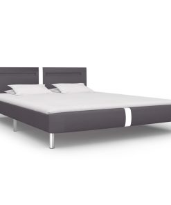 Okvir za krevet od umjetne kože LED svjetlom sivi 180x200 cm