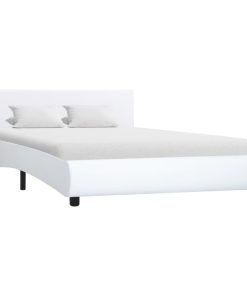 Okvir za krevet od umjetne kože bijeli 140 x 200 cm