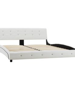 Okvir za krevet od umjetne kože bijeli 160 x 200 cm