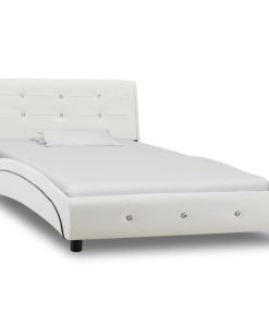 Okvir za krevet od umjetne kože bijeli 90 x 200 cm