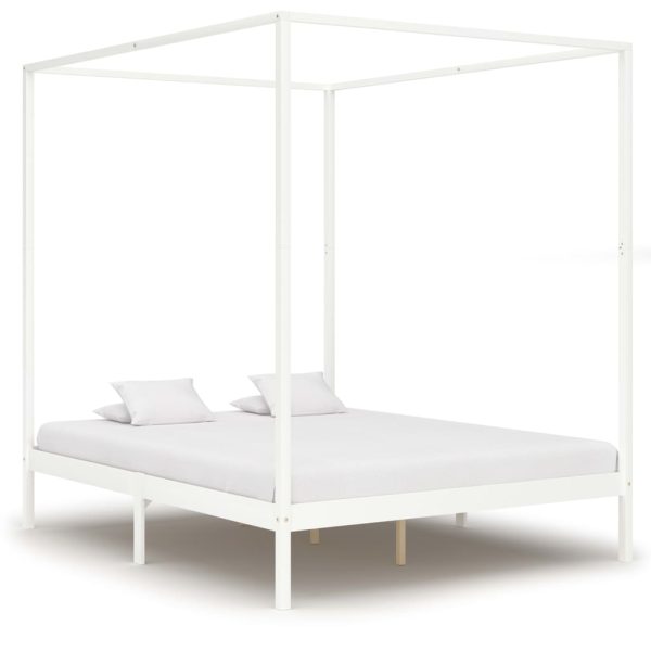 Okvir za krevet s baldahinom i 2 ladice 180 x 200 cm borovina