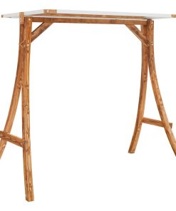 Okvir za ljuljačku s krem krovom od savijenog drva i tikovine