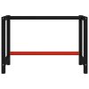 Okvir za radni stol metalni 120 x 57 x 79 cm crno-crveni