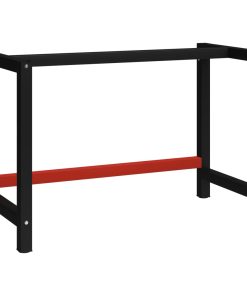 Okvir za radni stol metalni 120 x 57 x 79 cm crno-crveni