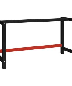 Okvir za radni stol metalni 150 x 57 x 79 cm crno-crveni