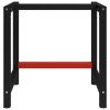 Okvir za radni stol metalni 80 x 57 x 79 cm crno-crveni
