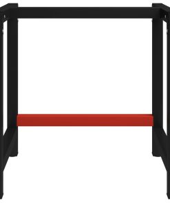 Okvir za radni stol metalni 80 x 57 x 79 cm crno-crveni