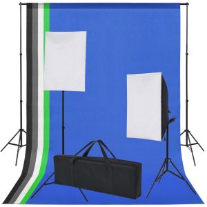 Oprema za Foto Studio: 5 Raznobojnih Pozadina i 2 Softboxa