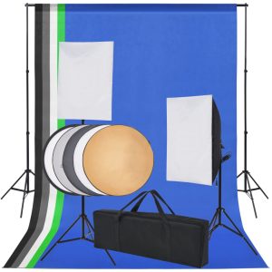 Oprema za Foto Studio: 5 Raznobojnih Pozadina i 2 Softboxa
