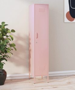 Ormarić s ključem ružičasti 35 x 46 x 180 cm čelični