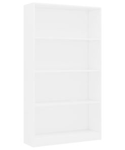 Ormarić za knjige s 4 razine bijeli 80 x 24 x 142 cm drveni