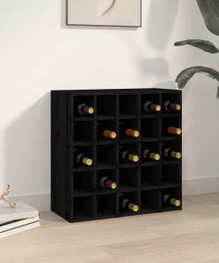 Ormarić za vino crni 56x25x56 cm od masivne borovine