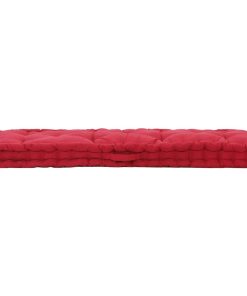 Paletni podni jastuk pamučni 120 x 40 x 7 cm bordo