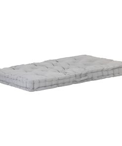 Paletni podni jastuk pamučni 120 x 80 x 10 cm sivi
