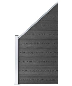 Panel za ogradu WPC 95 x (105 - 180) cm crni