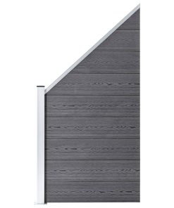 Panel za ogradu WPC 95 x (105 - 180) cm sivi
