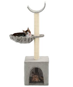 Penjalica za mačke sa stupovima za grebanje od sisala 105 cm siva