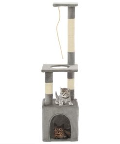 Penjalica za mačke sa stupovima za grebanje od sisala 109 cm siva