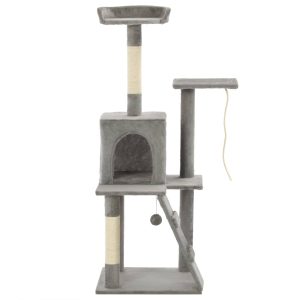 Penjalica za mačke sa stupovima za grebanje od sisala 120 cm siva