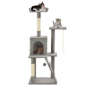 Penjalica za mačke sa stupovima za grebanje od sisala 120 cm siva