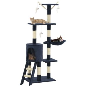 Penjalica za mačke sa stupovima za grebanje od sisala 138 cm tamnoplava