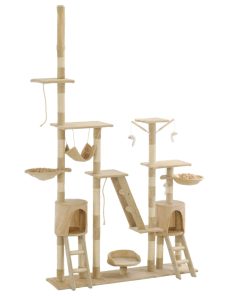 Penjalica za mačke sa stupovima za grebanje od sisala 230 - 250 cm bež