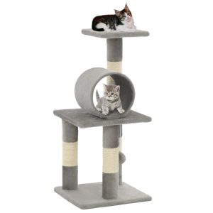 Penjalica za mačke sa stupovima za grebanje od sisala 65 cm siva