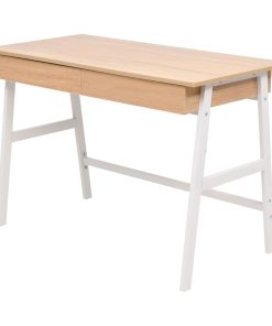 Pisaći stol 110 x 55 x 75 cm boja hrasta i bijela