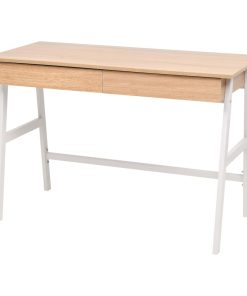 Pisaći stol 110 x 55 x 75 cm boja hrasta i bijela