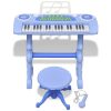 Plava dječja klavijatura s 37 tipki