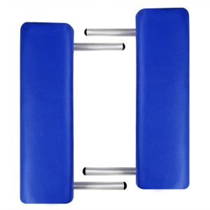 Plavi sklopivi stol za masažu s 2 zone i aluminijskim okvirom